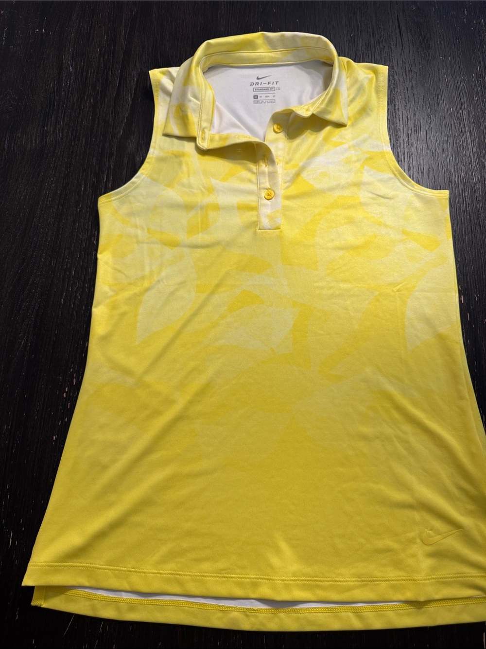 Nike Yellow Sleeveless Dri-FIT Polo Tank